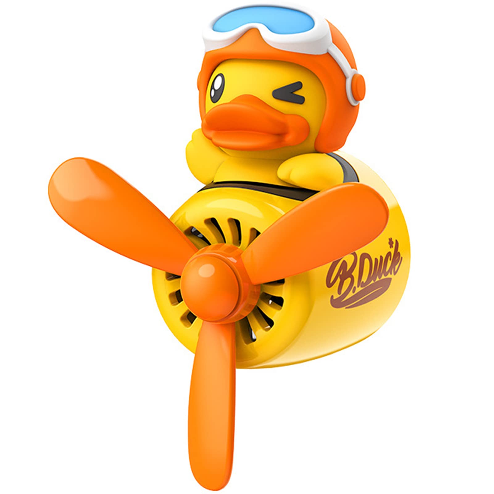 Photo 1 of Pilot Yellow Duck Car Air Fresheners - Rotating Propeller Cartoon Automotive Diffuser with Creative Car Perfume Decoration