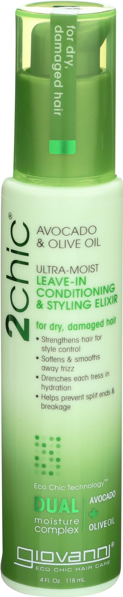 Giovanni 2chic Avocado and Olive Oil Ultra Moist Leave In Conditioner and Styling Elixir 118 ml