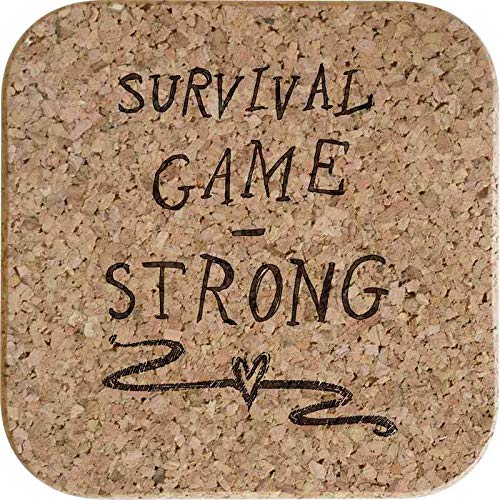 Artículos y equipo de servicio para la restauración CR00155444 Azeeda 4 x Strong Survival Posavasos de Corcho Cuadrados de 10cm