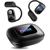 AI Translation Earbuds, Real-Time Open-Ear Translator with Bluetooth 5.4, LCD Touch Screen, Support 144 Languages & Accents, 5-in-1 English Spanish Translator Headphones for Travel, Business, Learning