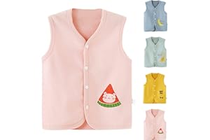 Toddler Baby Sleeveless Vest Coats Buttons Open Front V Neck Jacket Vest Cotton Soft Fall Lightweight Coats for Boys