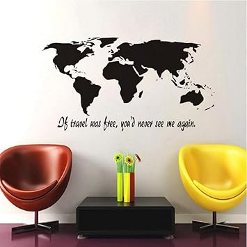 Vinilos De Arte Mapa Del Mundo Pegatinas De Pared Vamos A Perdernos
