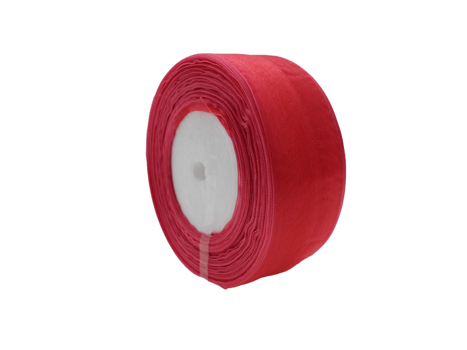 Organza Ribbon 1.5 Inch 50 Yards Shimmer Sheer Ribbon for Gift Wrapping Decoration Crafts DIY (1.5 Inch, 638260 Watermelon Red) — image 1