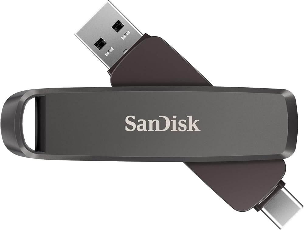 SanDisk Extreme PRO Dual Drive 512GB USB A-C Read 1000MB/s Encrypted