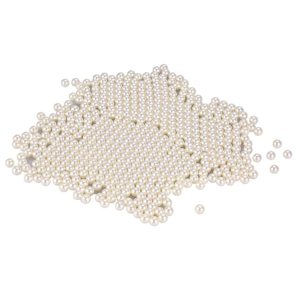 1300PCS/Bag Makeup Beads Pearls, Artificial Pearls Beads, Loose Pearls Makeup Case Filler Makeup Brushes Holder for Brush Holder Makeup Organizer(White)