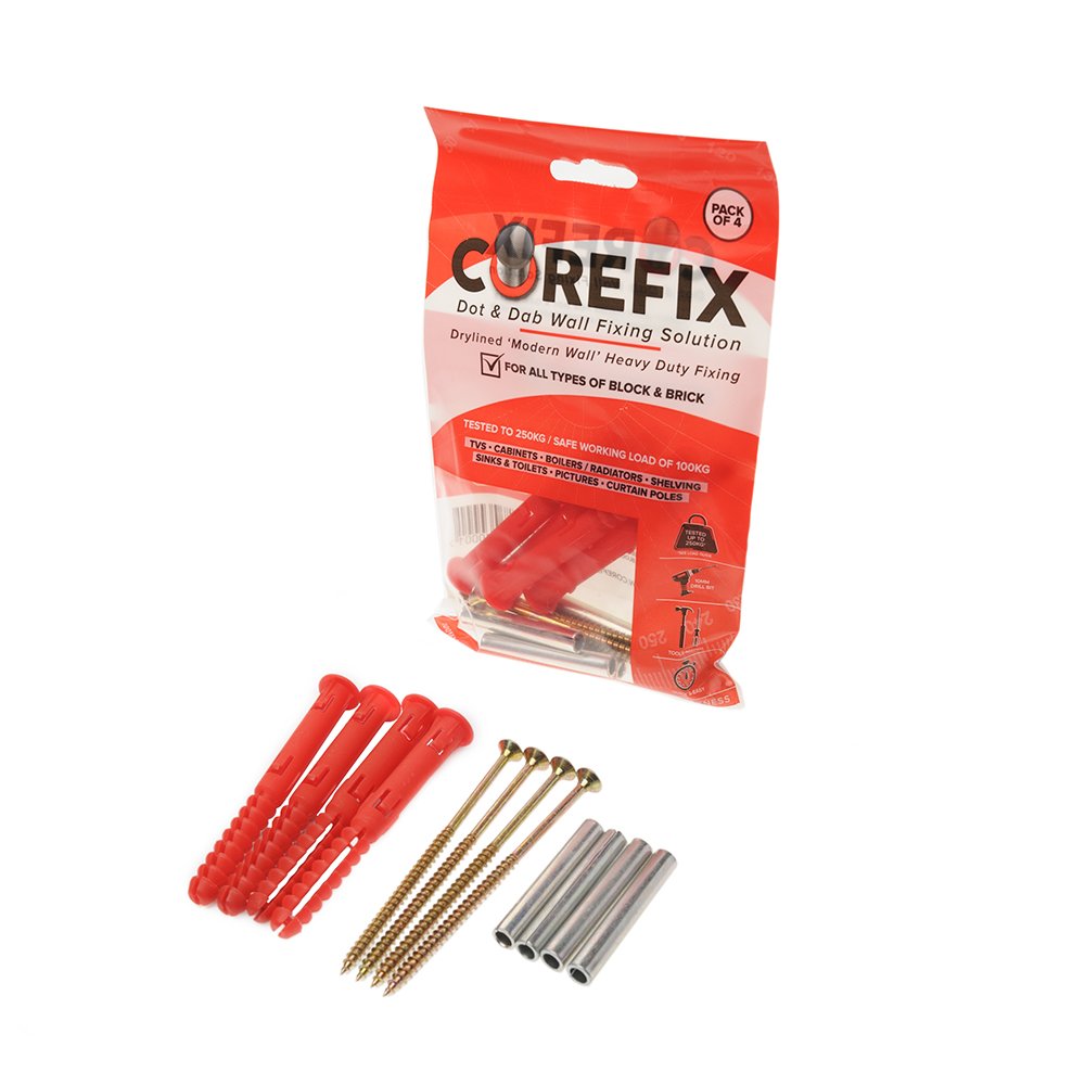 Corefix Heavy Duty TV Bracket / Wall Mount Plasterboard Fixing Tested