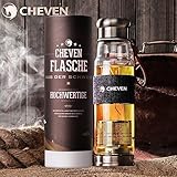 CHEVEN Tea Infuser Tumbler & Glass Water Bottle 20/13oz / Single/Double Wall Borosilicate Glass with Spill-proof stainless Lid and Strainer / Stylish Denim Insulated Thermo Sleeve and Travel Sleeve