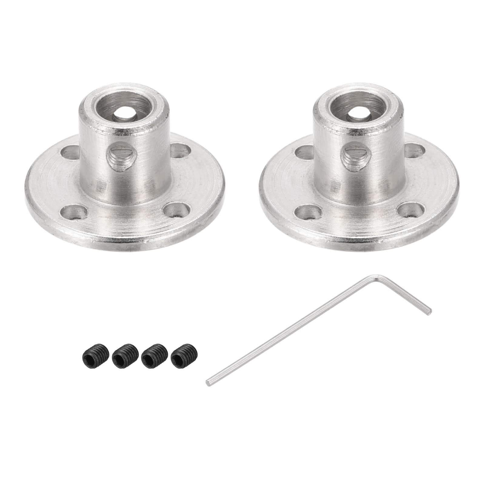 Rebower 6mm Rigid Flange Coupling Connector Motor Coupler (with Screw 1pcs M1.5 Hex Wrench),[for DIY Stepper Motors]-2 Pack
