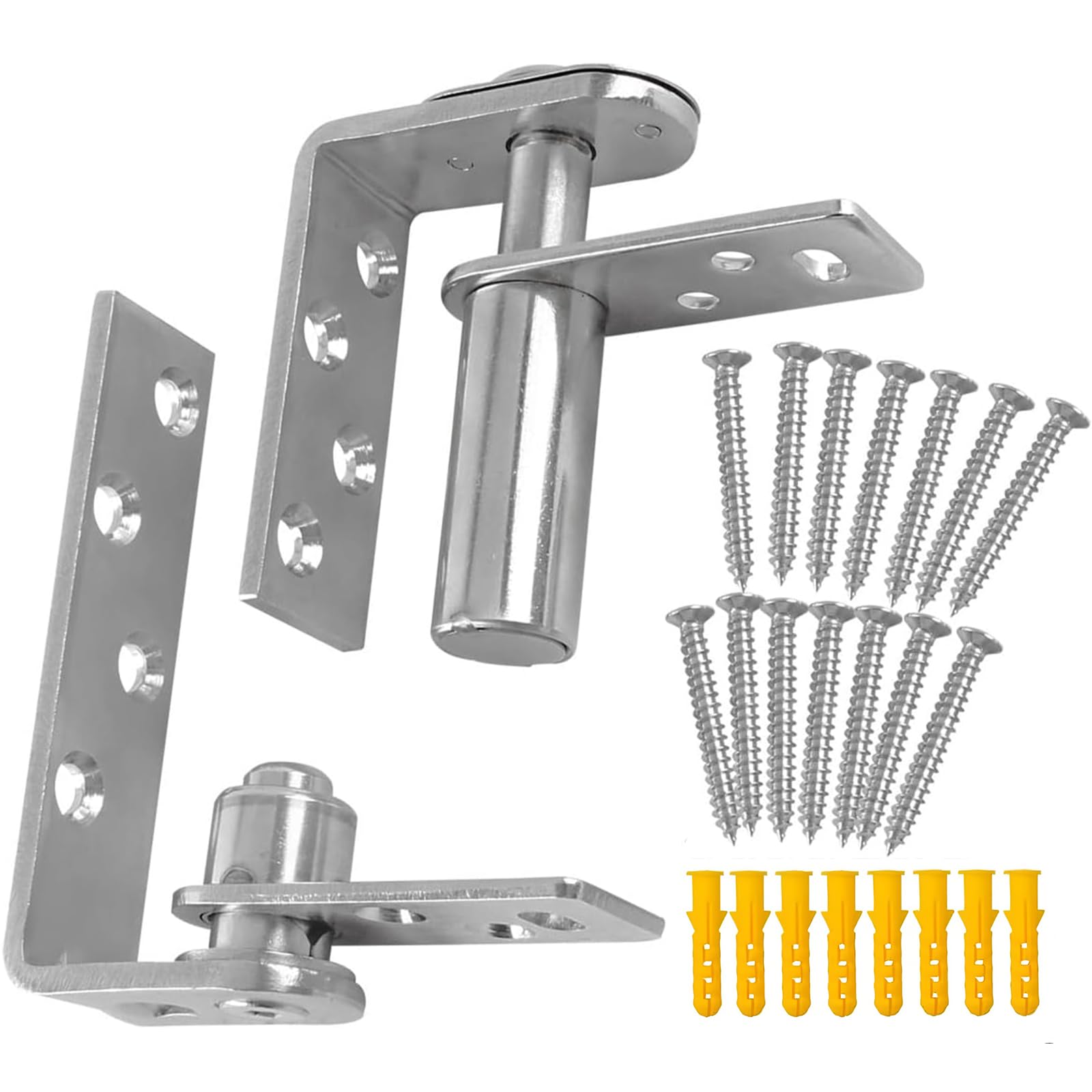 TamBee Cafe Door Hinges Swinging Door Hardware, Saloon Door Hinges for Swinging Doors Gravity Hinges Hardware for Kitchen Saloon, 50lbs (Silver, 1PC)