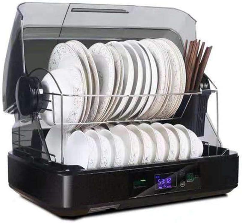 Sterilisers Disinfection Cabinet Stainless Steel Cupboard Tableware Disinfection Cabinet Chopsticks Disinfection Machine Dish Drain Rack (Color : Black, Size : 50 * 37 * 44cm)
