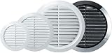 Awenta Round Wall Grille Cover 100mm Duct Grey with Fly Net T30GR view 3