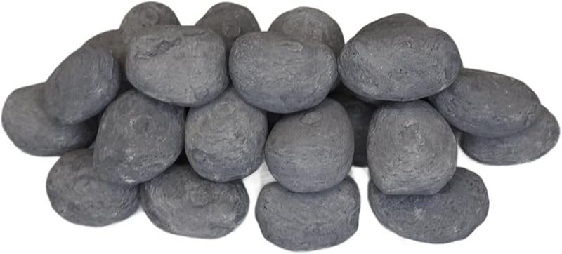 Stove Wizard 30x Grey Ceramic Pebbles Replacement for Gas & Electric Fires Boxed