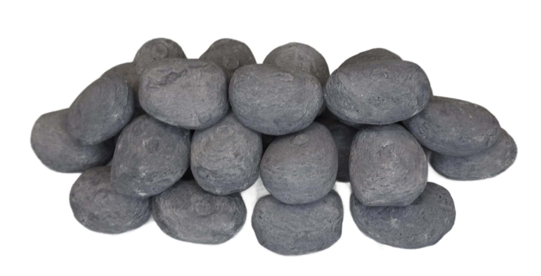 The Stove Wizard Gas Fire Replacement Pebbles, 20 Grey ceramic pebbles for Living Flame Gas, Electric, LPG or Bio Ethanol Fires
