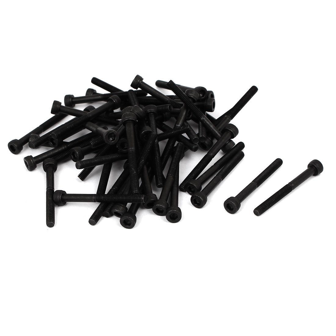 Sourcingmap M3 x 30mm 12.9 Alloy Steel Hex Socket Head Cap Screws Bolt Black 50PCS