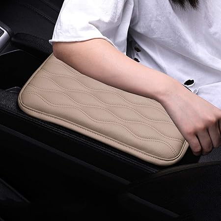 Amazon Forala 自動車センターコンソールパッド Puレザー カーアームレストシートカバー プロテクター 汚れ 損傷 ペットの傷 古いダメージコンソール ベージュ 内装パーツ 車 バイク