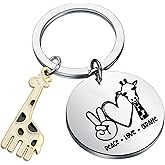 FUSTMW Cute Giraffe Keychain Charm Gifts for Giraffe Lovers Inspirational Gifts Animal Keyring Accessories Jewelry