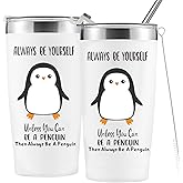 HIPOODAN Penguin Gifts for Women - Christmas Gift for Pengui Lover Birthday,Mothers Day,Valentines Day Gifts for Her 20oz Stainless Steel Pengun Tumbler