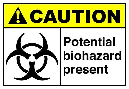 Potential Biohazard Present Caution Cartel de chapa de metal pintado