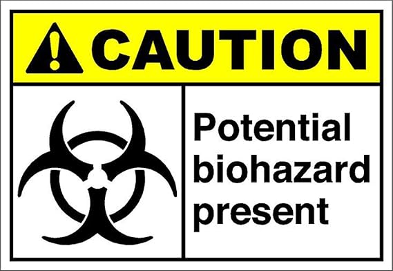 Potential Biohazard Present Caution Cartel de chapa de metal pintado
