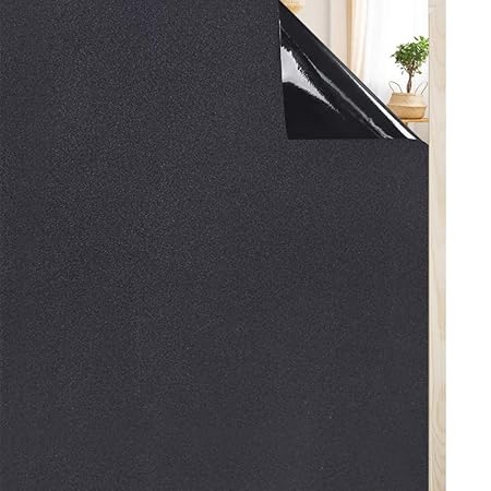 rabbitgoo Fensterfolie Blickdicht Sichtschutzfolie selbstklebend Verdunkelungsfolie Fenster Klebefolie statische Folie dunkel