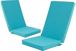 Honorbox Outdoor Adirondack Chair Cushions Set of 2 - Removable Covers, Water-Repellent, Fade-Resistant, Non-Slip Bottom & Se