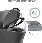 Vivo Technologies Toilet Seat Soft Close with Quick Release Grey O Shape view 2
