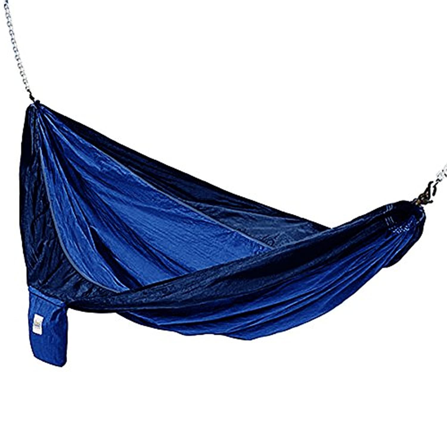 Hammaka P10200-KP Parachute Silk Lightweight Portable Double Hammock, Light Blue/Dark Blue