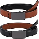 AWAYTR Boys Reversible Belt for Kids - Black and Brown PU Leather Dress Belts for School Uniform Jeans