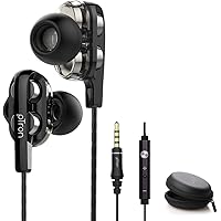 pTron Boom Ultima 4D Dual Driver in-Ear Wired Headphones with Mic - (Black and Silver)