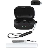 Silicone Case Compatible with EarFun Air Pro 4 with Keychain,Cleaning Kit and Lanyard, Soft Protective Shockproof Cover for EarFun Air Pro 4(2024)-Black