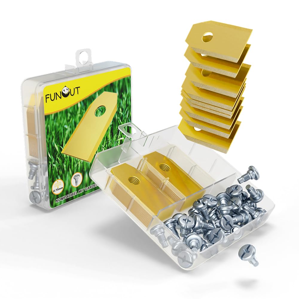 High-Quality Replacement Blades for Robotic Lawnmower – Pack of 36 Titanium Lawnmower Blades with Screws – for Husqvarn® Automower®/Yardforce/Gardena Robotic Lawnmower (3 g – 0.75 mm) – Automower