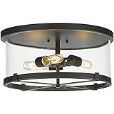 Z-Lite 3032F-MB Callista Flush Mount, 3-Light 180 Total Watts, Matte Black