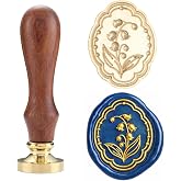 Pentagramtree 3D Lily of The Valley Metal Special-Shaped Embossed Seal Wax Stamp, Means Romadic and Love, Ideal for Weddings, Gift Wrapping, Envelopes