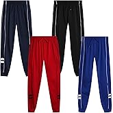 Quad Seven Boys Sweatpants - 4 Pack Active Tricot Boys Joggers for Kids - Performance Athletic Pants with Pockets (4-18)