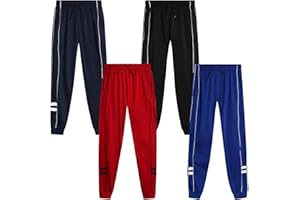 Quad Seven Boys Sweatpants - 4 Pack Active Tricot Boys Joggers for Kids - Performance Athletic Pants with Pockets (4-18)