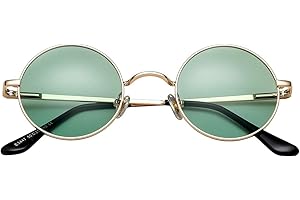 PORADAY Circle Lennon Glasses Retro Round Polarized Sunglasses Hippie Style Small Circle Sun Glasses