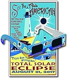 Eclipse Glasses for the 2017 Sea to Shining Sea Eclipse (5 Pack) - CE & ISO Certified - Includes Commemorative Poster - Made in USA