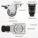 HOLKIE Castor Wheels 38mm with Brakes 4pc Furniture Casters 90KG Capacity view 2