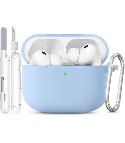 KANOYO Funda De Silicona Para AirPods Pro 3 (2025) – Protección 360°, Soporta Carga Inalámbrica Y Mosquetón Incluido (Negro)