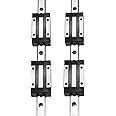 [2 Pack] HGR20/HGH20 450mm / 17.71 inch Linear Sliding Rail Guide with 4 HGH20CA Linear Bearing Sliding Carriage Block for 3D Printer, CNC Machine and Routers (450mm, HGR20/HGH20)