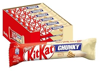 Nestlé KitKat ChunKy White, knuspriger Schokoriegel, mit weißer Schokolade & knuspriger Waffel, Multi-Pack, Menge: 24er Pack 