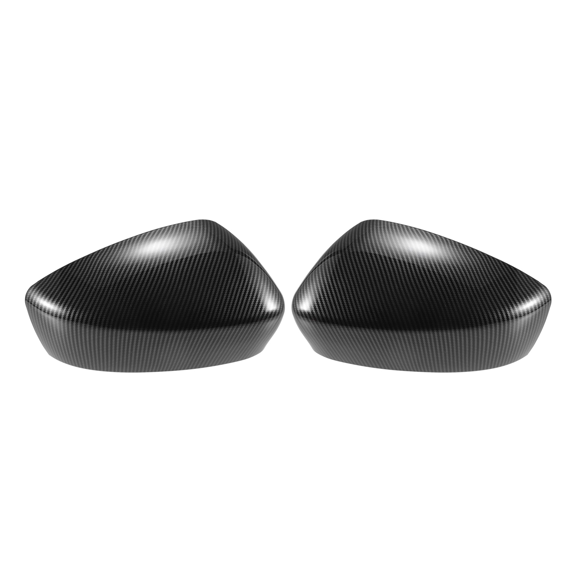 Photo 1 of X AUTOHAUX 1 Pair Car Rear View Driver Passenger Side Mirror Cover Cap Overlay Black Carbon Fiber Pattern for Mazda 3 Axela 2014-2019 Mirror Guard Covers Exterior Decoration Trims