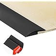20Ft Carpet Floor Transition Strip, Self Adhesive Floor Edging Trim Strip, PVC Threshold Cover for Doorway, Floor Divider Strip Suitable for Threshold Transitions with a Height Less Than 5 mm - Black