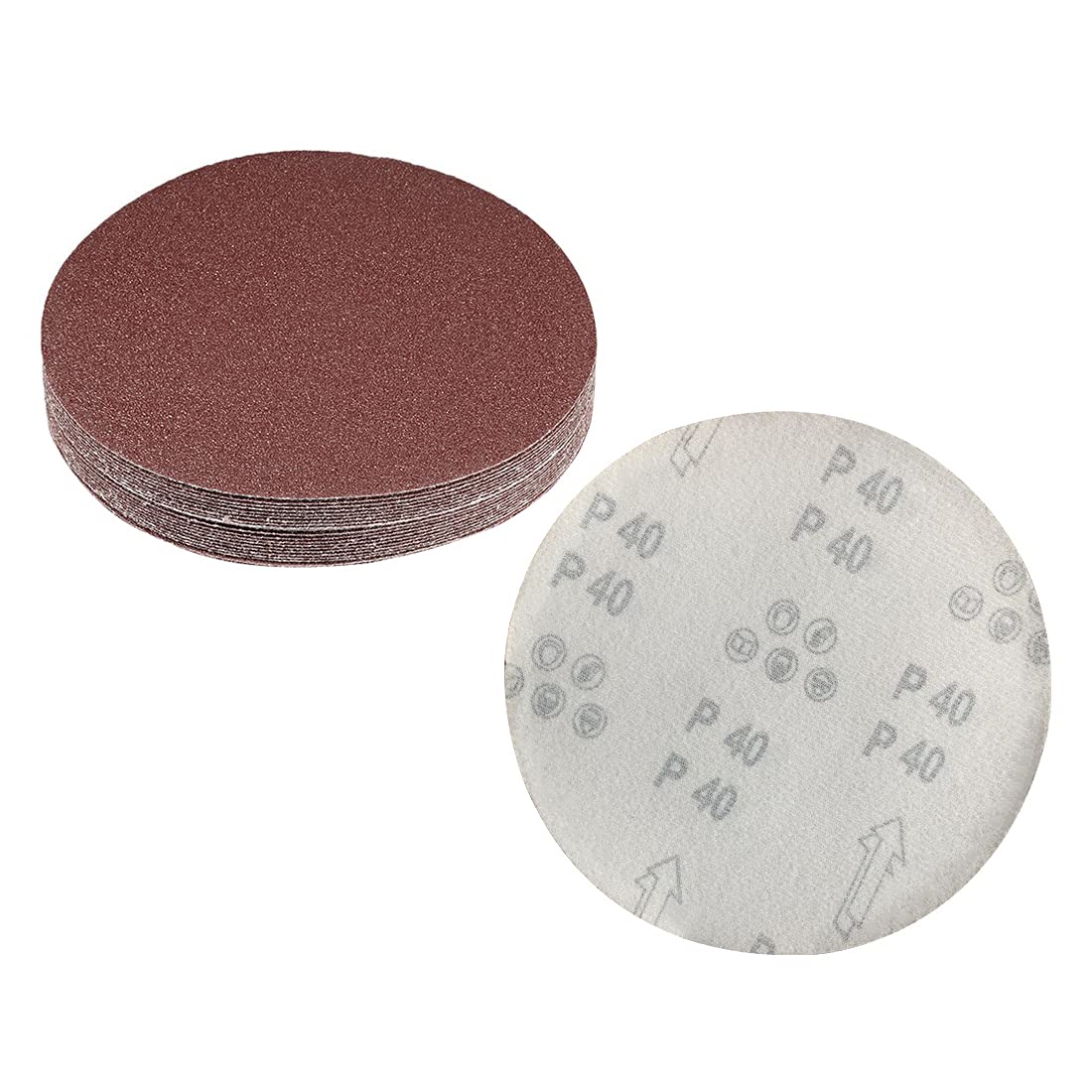 Adiyer [20 Pack] 7-inch Sandpaper Hook and Loop Sanding Discs Sand Paper, Aluminum Oxide Abrasive (7-inch 40 Grit)