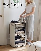 SOLEDI 70L Slim Laundry Basket with Lid Collapsible Hamper Removable Bag view 5