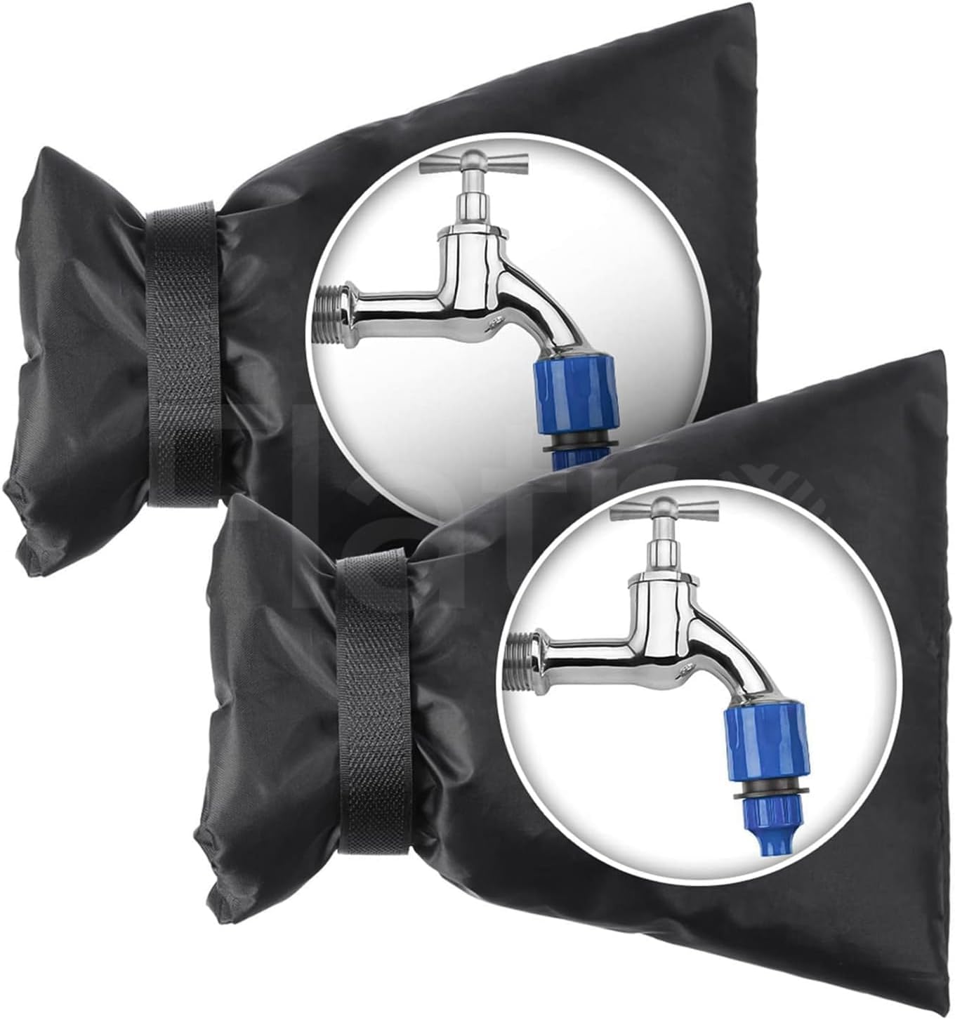 Flatro 2pcs Outside Tap Covers for The Winter External Tap Insulation Outside Tap Cover Frost Protector Easy Fit Thermal Jacket Garden Tap Cover Waterproof - Tap Covers for Outdoor Taps - 20cm x 16cm