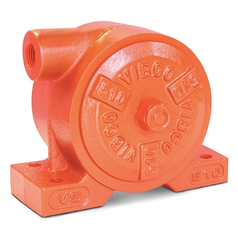 Vibco VS-510 Vibrador de turbina neumático silencioso, fuerza de 900 lb, 4500 VPM, 21 CFM, 80 psi, patrón de pernos de 5 1/2
