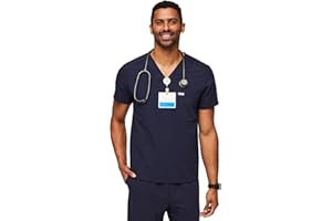 FIGS Chisec Scrub Top for Men – 3 Pockets, Tailored Fit, Squared V-Neck, 4-Way Stretch, Moisture-Wicking