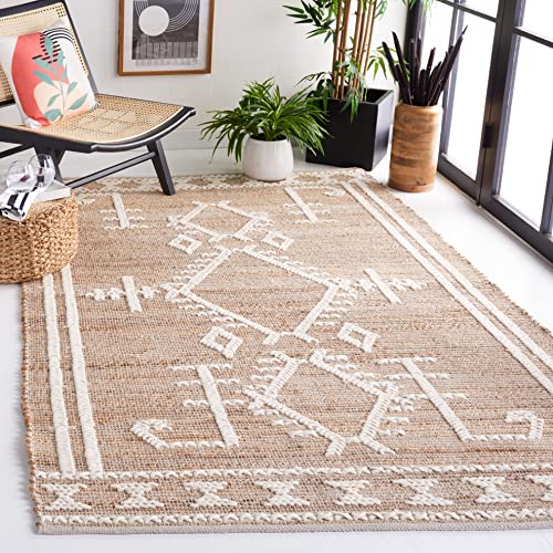 SAFAVIEH Natural Fiber Collection Accent Rug - 4' x 6', Natural & Ivory, Flat W…