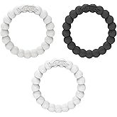 Dr. Brown’s Flexees Beaded Teether Rings, 100% Silicone, Soft & Easy to Hold, Encourages Self-Soothe, 3 Pack, Black, White, G